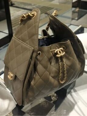 Chanel Small 25 Khaki